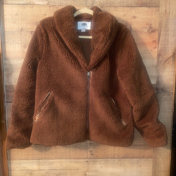 1 Sunset Lane Faux Fur Teddy Jacket Coat - Picture 2 of 7